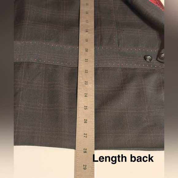 Blu Martini Mens Elegant Red and Black Brocade Vest Size 48R Button Down - Picture 10 of 14